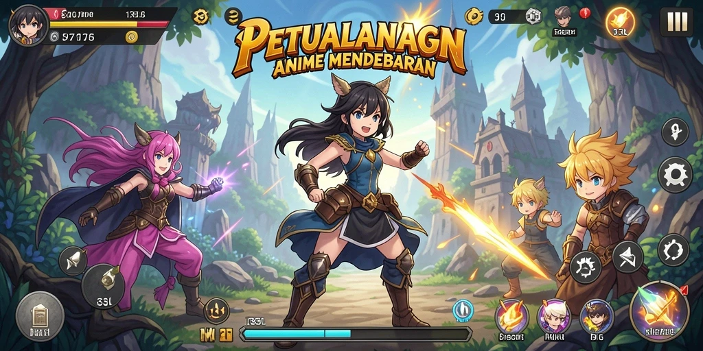 Tampilan gameplay menarik dari 33L dengan karakter anime yang memukau.