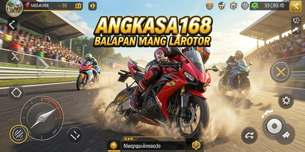 Tampilan menarik dari gameplay balapan motor yang mendebarkan.