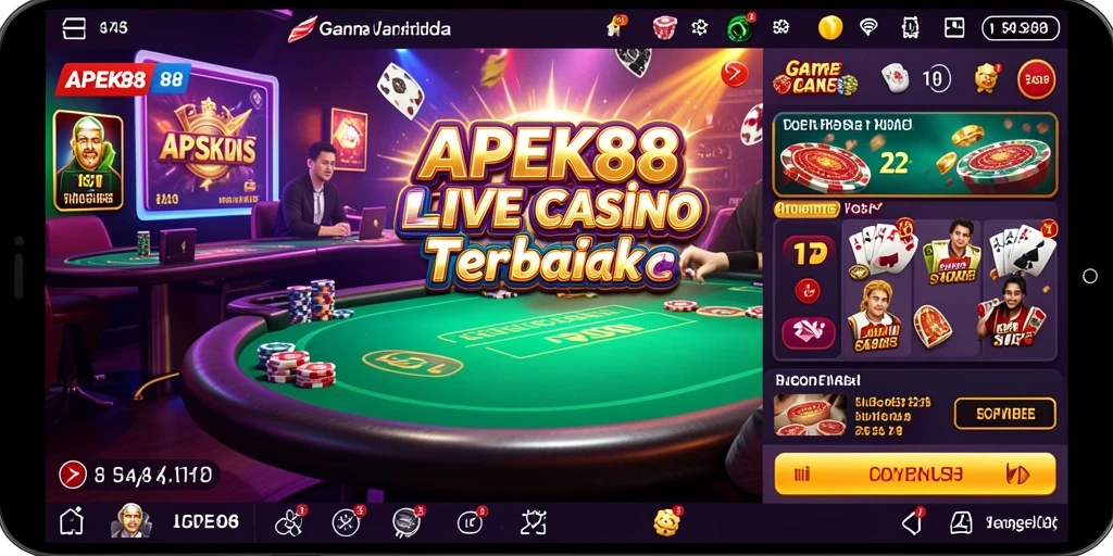 Tampilan gameplay APEK88 yang menarik dengan dealer langsung.