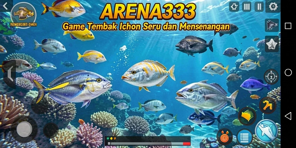 Tampilan gameplay seru dari ARENA333 yang menembak ikan.