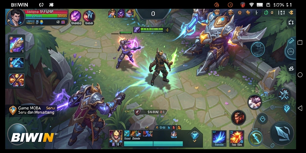 Tangkapan layar gameplay seru di BIWIN dengan karakter MOBA.