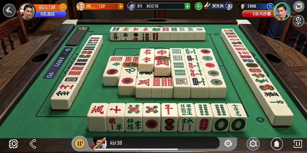 Tampilan gameplay Mahjong yang seru dan menantang di BOS138.