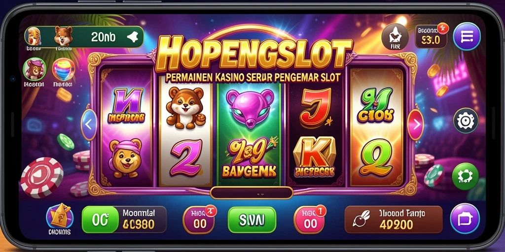 Tampilan gameplay HOPENGSLOT dengan berbagai tema slot yang menarik.