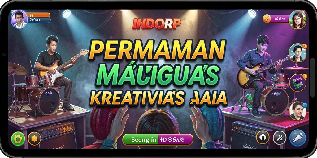 Screenshot gameplay INDORP menampilkan pengalaman bermain musik yang seru.