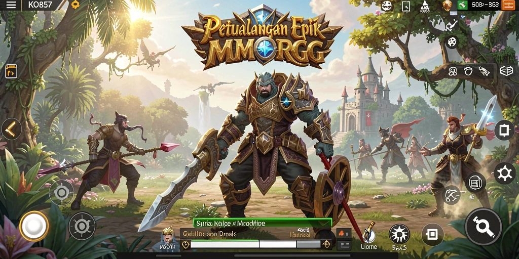 Screenshot gameplay KO857 yang menampilkan aksi seru dalam dunia MMORPG.