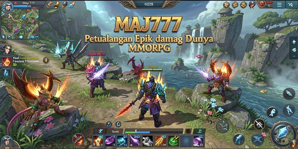 Tangkapan layar menunjukkan petualangan mendebarkan di dunia MMORPG MAJ777.