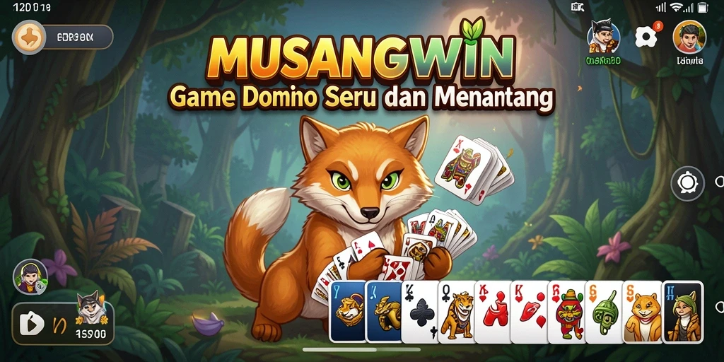 Tangkapan layar MUSANGWIN menampilkan gameplay Domino yang seru.