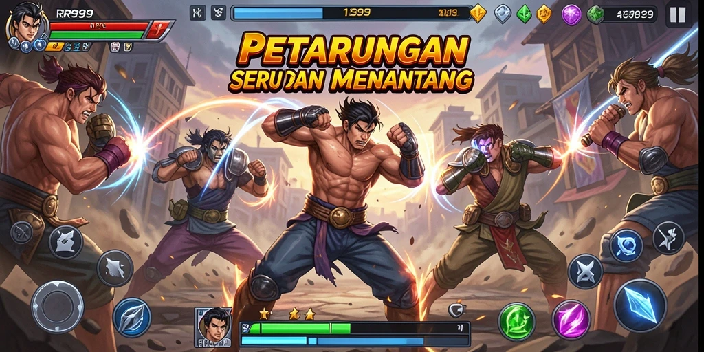 Gameplay seru RR999 dengan karakter bertarung yang menantang.