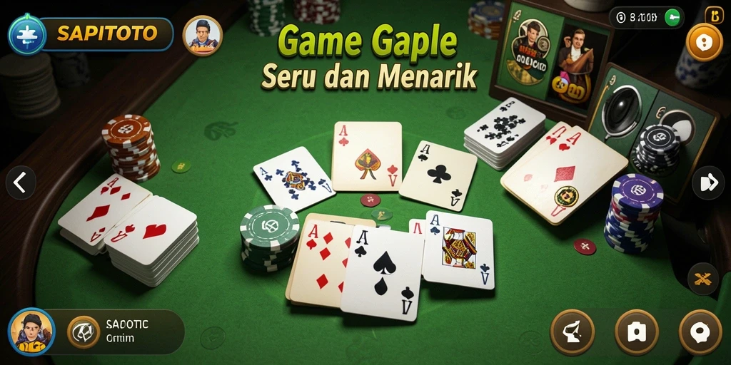 Tampilan gameplay Gaple SAPITOTO yang menantang dan seru.