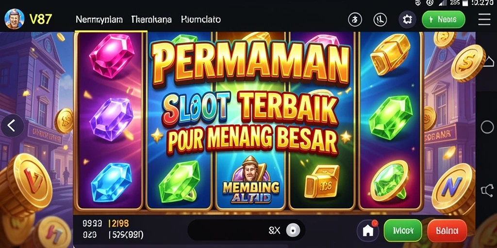 Tampilan gameplay V87 yang menarik dan penuh warna.