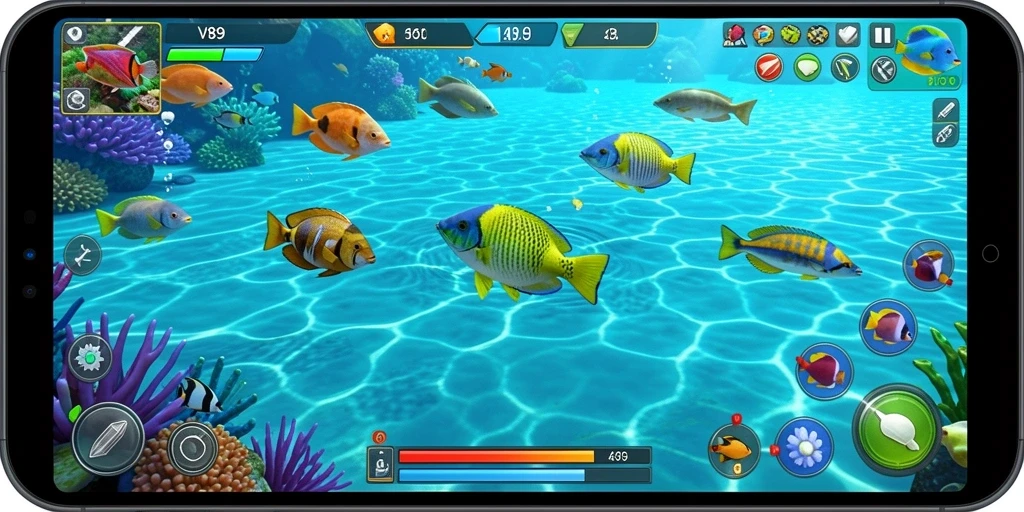 Screenshot V89 menampilkan aksi seru dalam permainan Tembak Ikan yang mendebarkan.