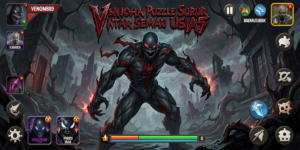 Tangkapan layar gameplay <strong>VENOM889</strong> menampilkan tantangan Puzzle yang seru.