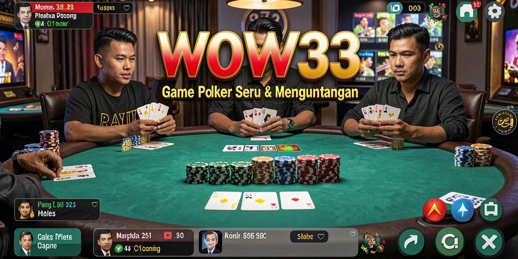 Gameplay mendebarkan dalam WOW33 dengan para pemain poker penuh strategi.